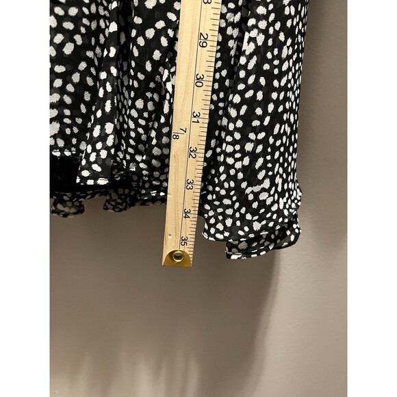 Zara Dress Black White Polka Dot Chiffon Long Sleeve Mini Button Up Size S New - Picture 11 of 11